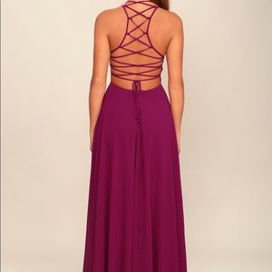 Lulus strappy to be here magenta maxi dress